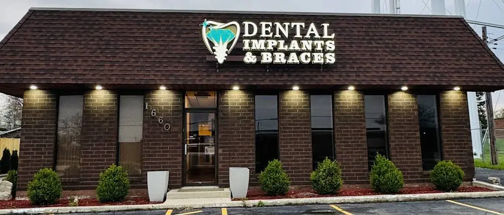 Dental Implants and Braces - Professional dental clinic exterior with modern facilities