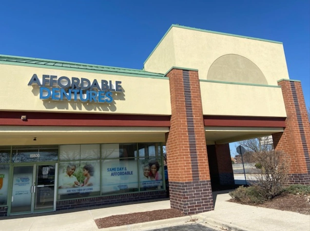 Affordable Dentures & Implants - Professional dental clinic exterior with modern facilities