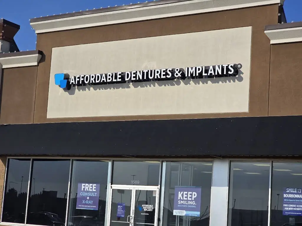 Affordable Dentures & Implants - Professional dental clinic exterior with modern facilities