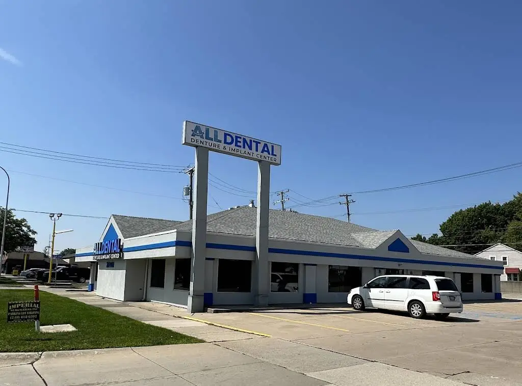 All Dental - Denture & Implant Center - Professional dental clinic exterior with modern facilities