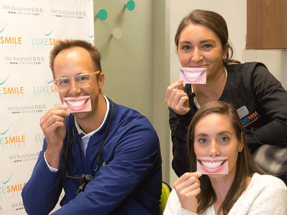 LuxeSmile Dentistry - Professional dental clinic exterior with modern facilities