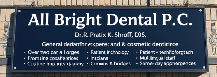 All Bright Dental P.C. - Professional dental clinic exterior with modern facilities