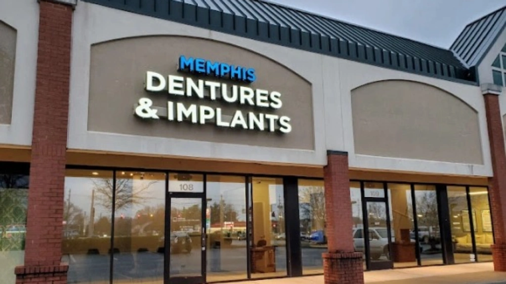 Memphis Dentures and Implants - Professional dental clinic exterior with modern facilities