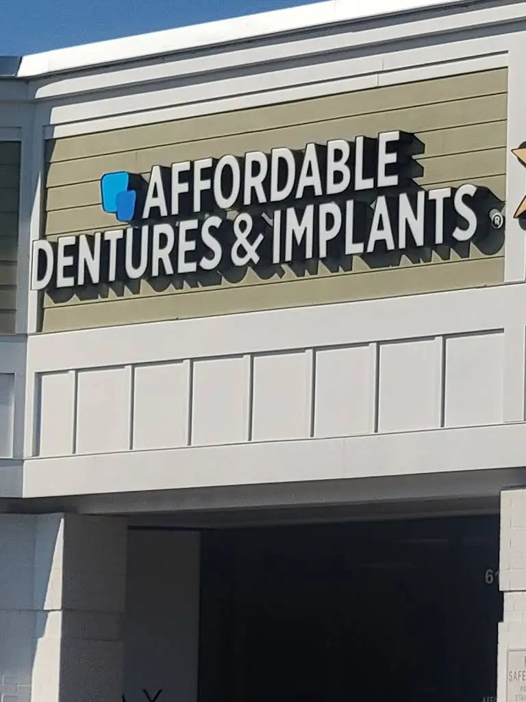 Affordable Dentures & Implants - Professional dental clinic exterior with modern facilities